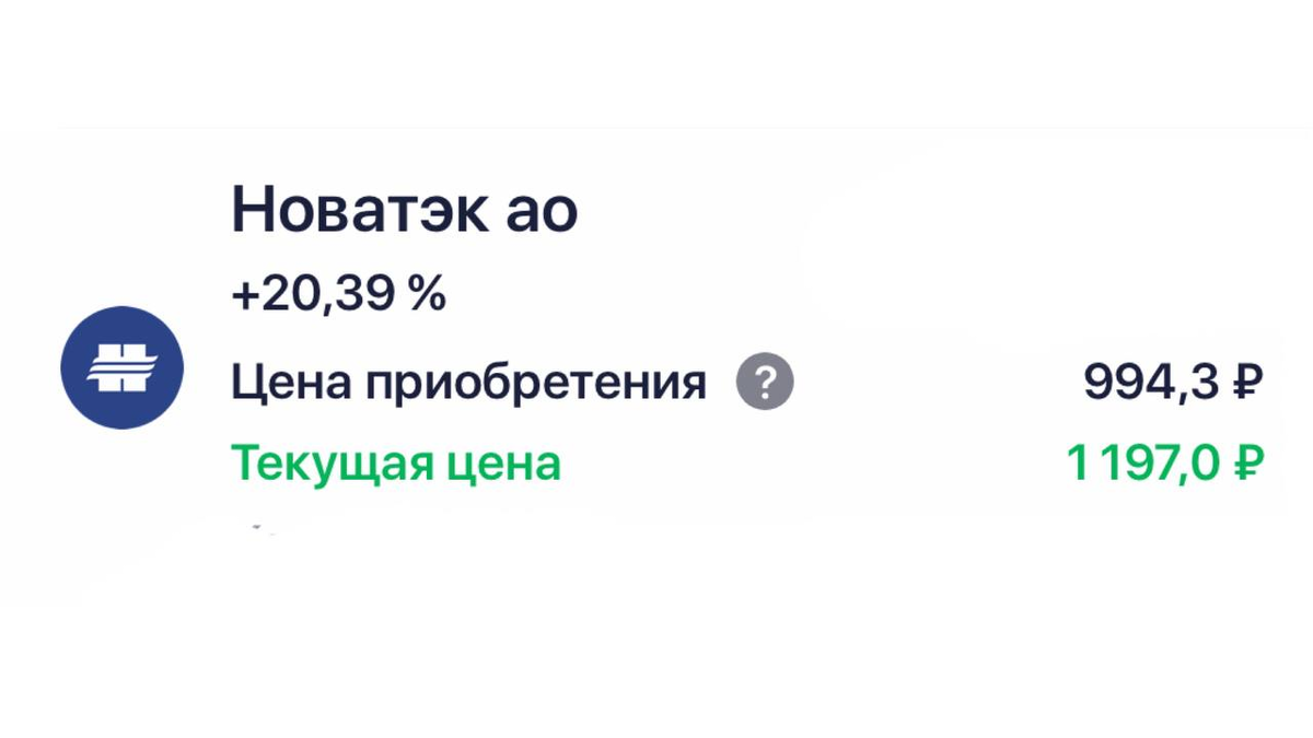 Акции Новатэк в моем портфеле
