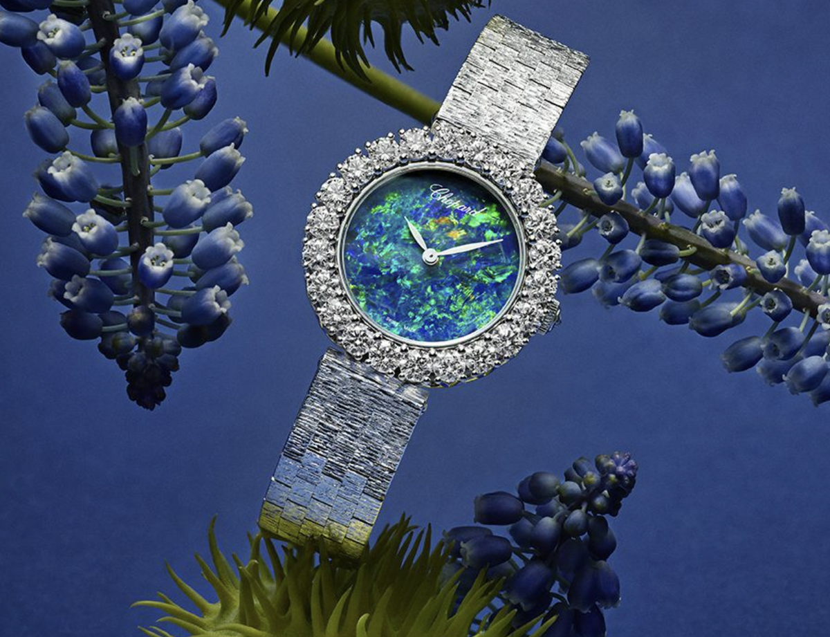 Часы Chopard c благородным черным опалом Австралии и бриллиантами