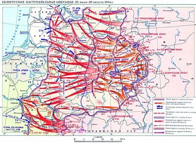 Схема операции "Багратион" (22 июня 1944 г. - 19 августа 1944 г.)