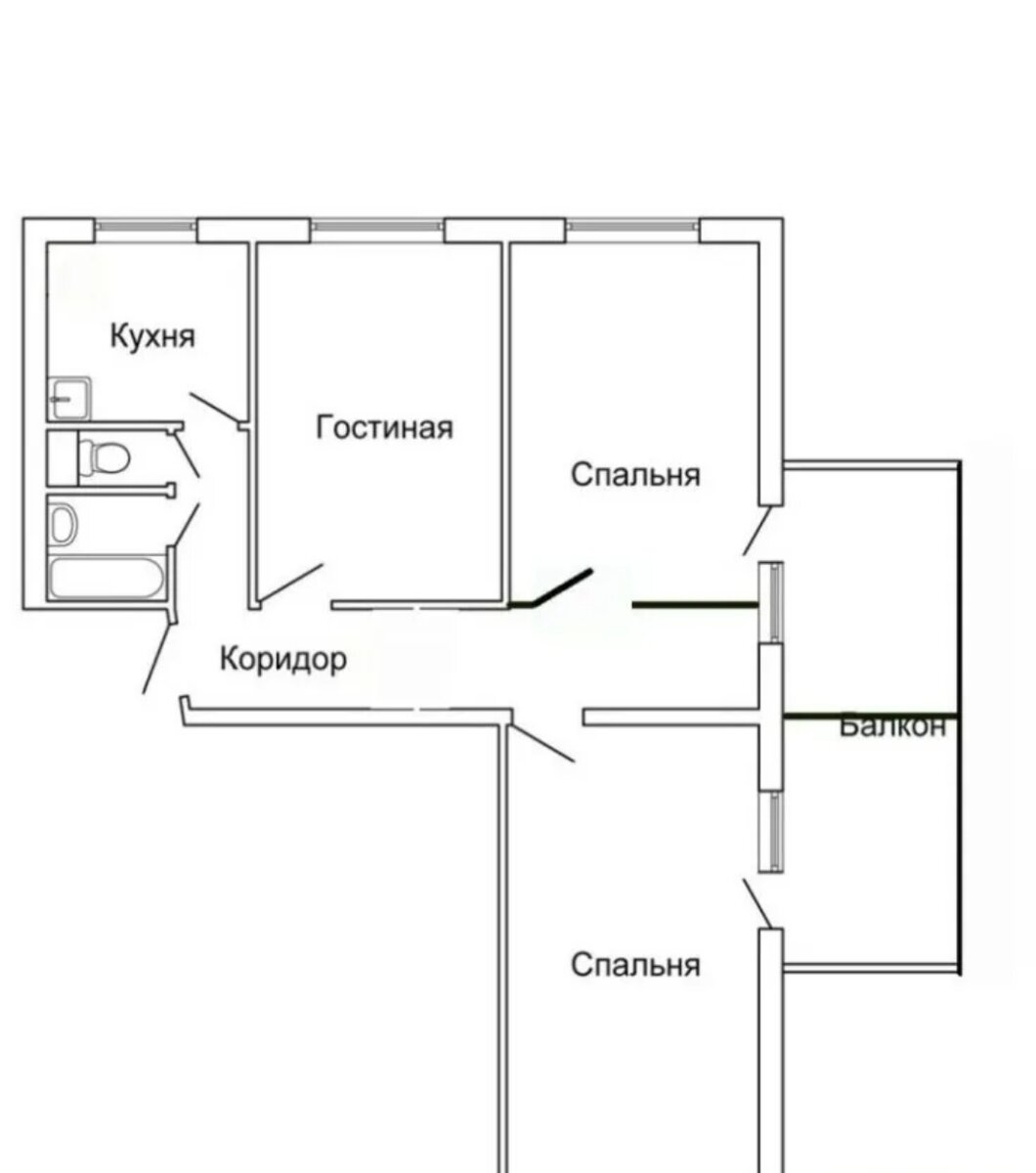 Планировка трехкомнатной квартиры