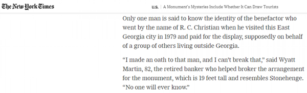 Информация из "Нью-Йорк Таймс" о клятве Мартина заказчику.