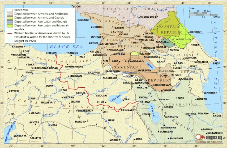 Карта закавказья и турции