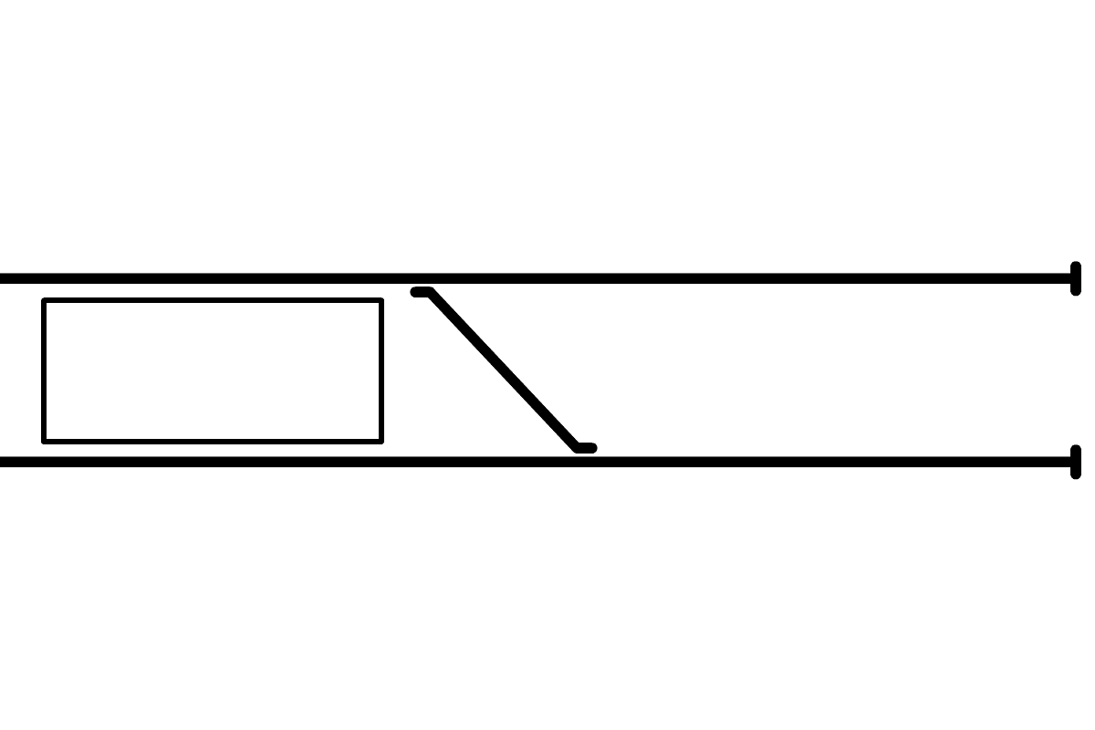 Анимация, демонстрирующая процесс оборота поезда на конечной станции. Один из наиболее простых вариантов