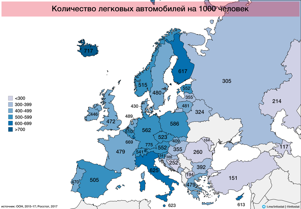 Сколько легковых автомобилей в странах Европы | Инфостат | Дзен