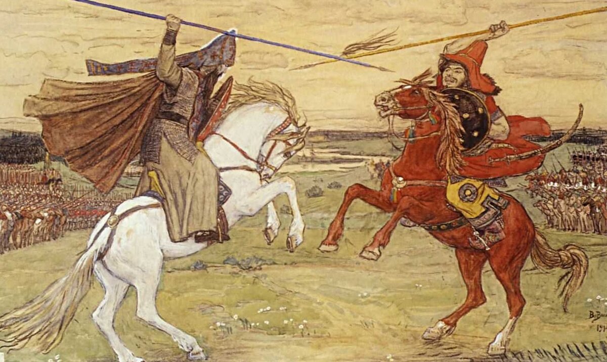 В.М. Васнецов "Пересвет и Челубей на Куликовом поле"