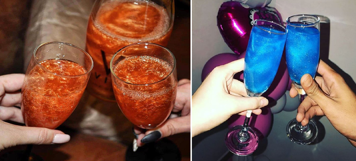 Эффектные фото получаются с таким шампанским.