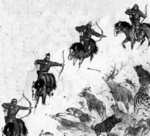 Облавная охота монгол.