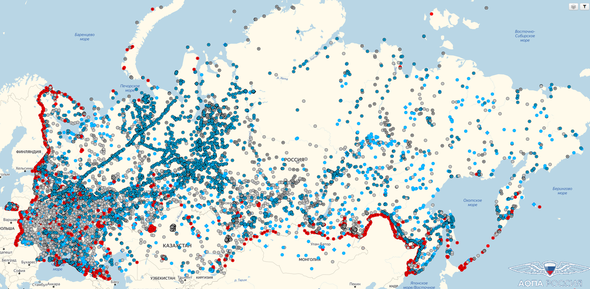 Карта военных авиабаз россии