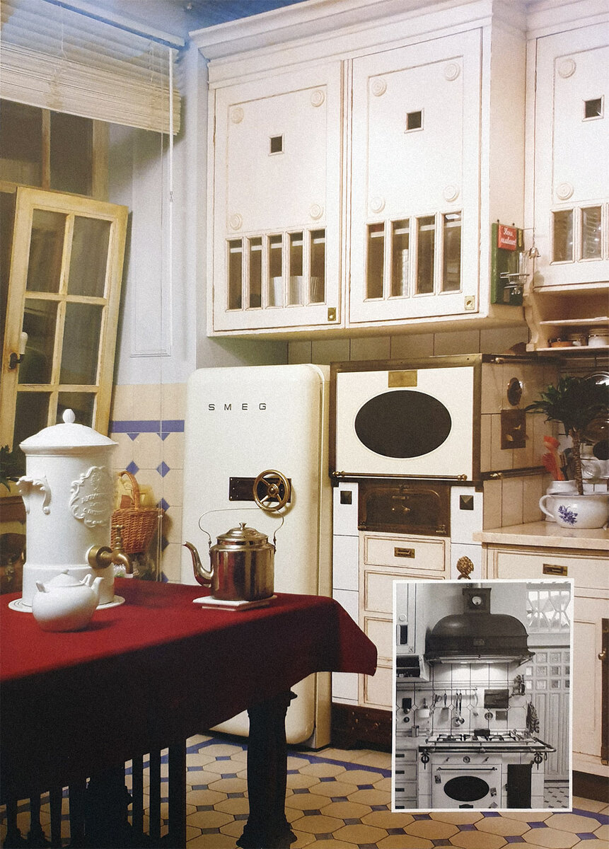 На фото: кухня в квартире питерского коллекционера Сергея Бобовникова, интерьер которой он создал для себя – она прекрасно передает суровый дух Петрограда 20х годов 