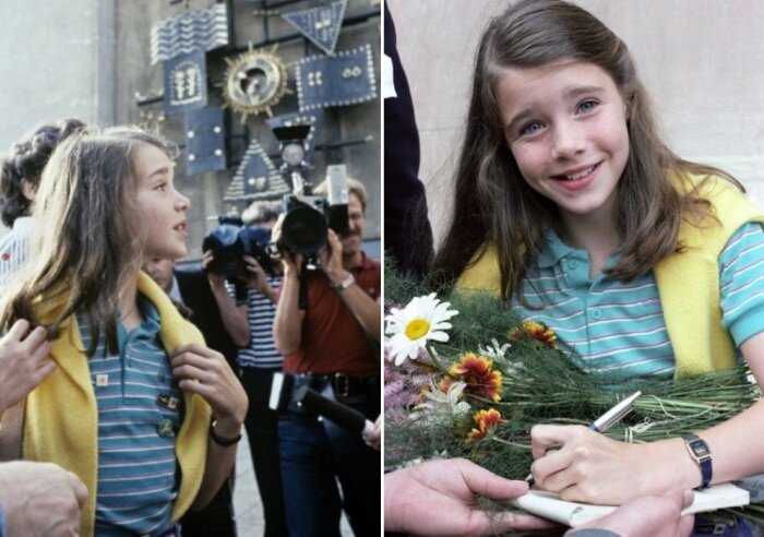 Саманта Смит в Москве удивленно взирает на незнакомую страну