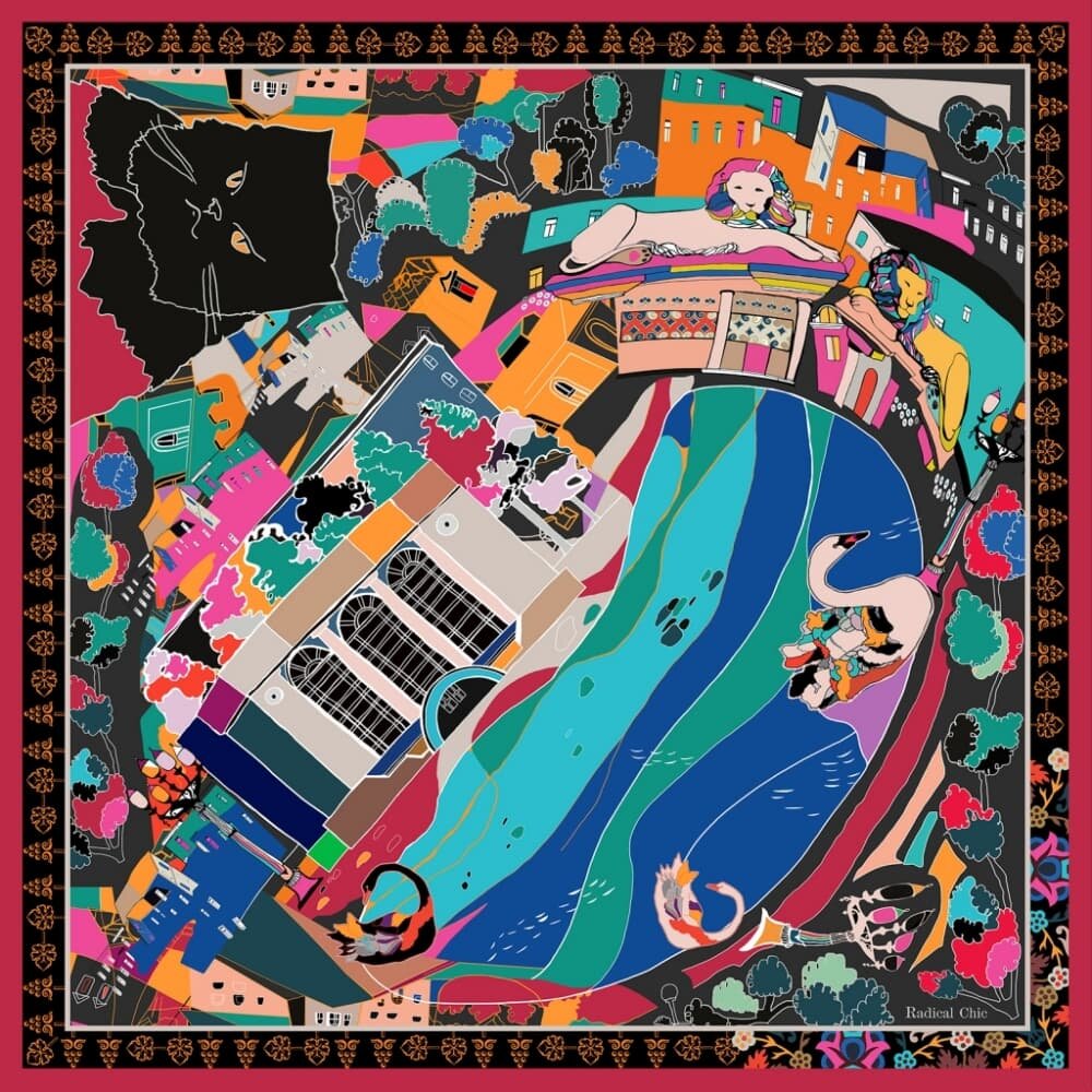 Платок Патриаршие пруды, шёлк