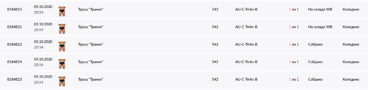 Один заказ и разные задания на сборку + разная маркировка
