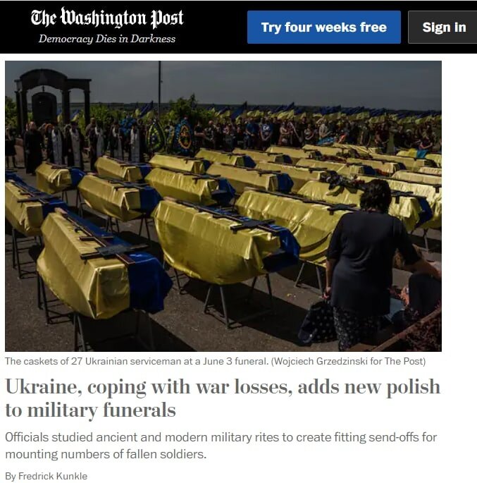 Скрин заголовка статьи газеты The Washington Post