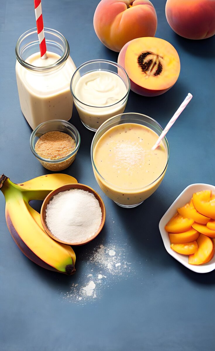 Бананово-персиковый смузи с клетчаткой
