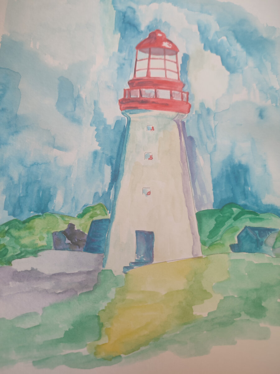 Старый маяк. Иллюстрация автора.