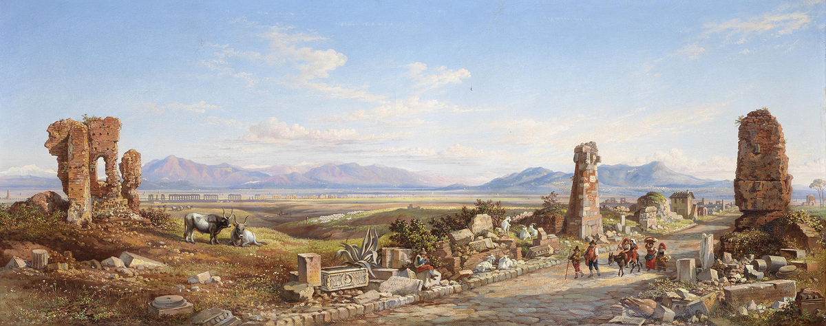 Путники на Аппиевой дороге. Картина Артура Джона Стратта, 1858 г. Открытый источник 