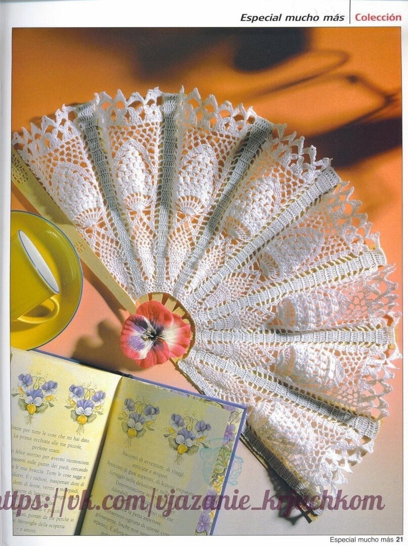 Веера вязаные крючком и схемы вязания. Подборка Pinterest 