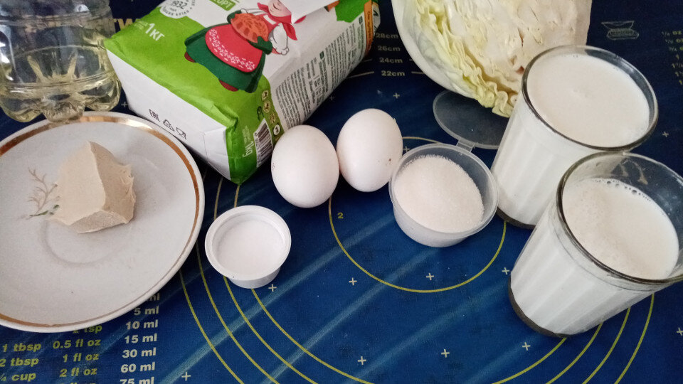 Ингредиенты для приготовления пирожков