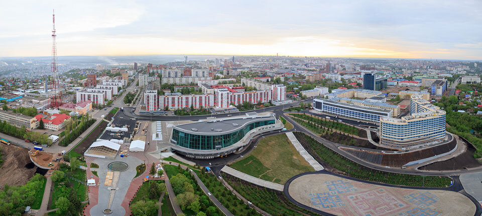 Вид на город Уфа, Конгресс-Холл "Тора-Тау"