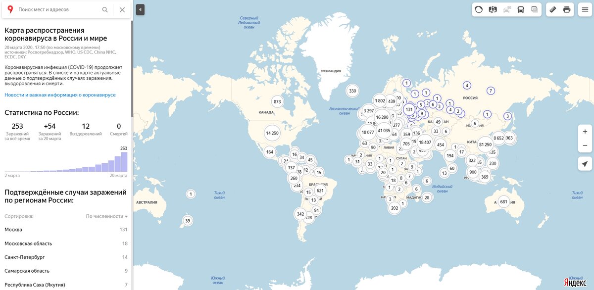 Карта распространения