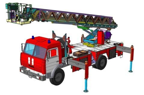 
Пожарная автомобильная лестница весьма серьезный механизм со сложными конструкторскими решениями
