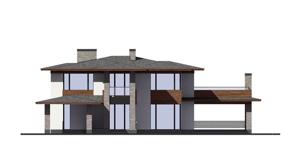 Главный фасад - «Вилла Смаури» Проект дома - М - 407
