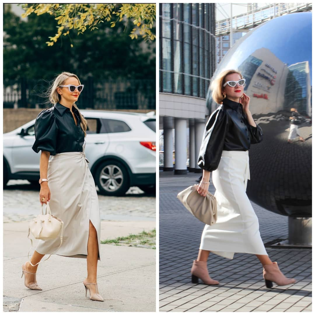 На мне: блузка 1060 руб, юбка 1220 руб, сумка 2000 руб. Ссылки на вещи оставлю в конце статьи