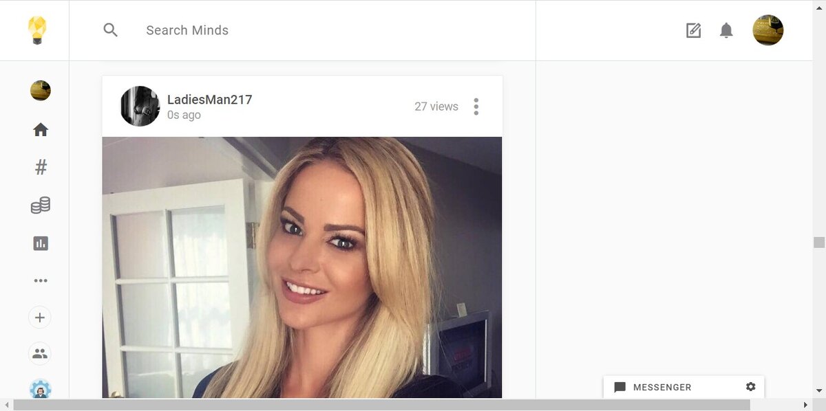 Так выглядит главная страничка с постами в виде ленты.