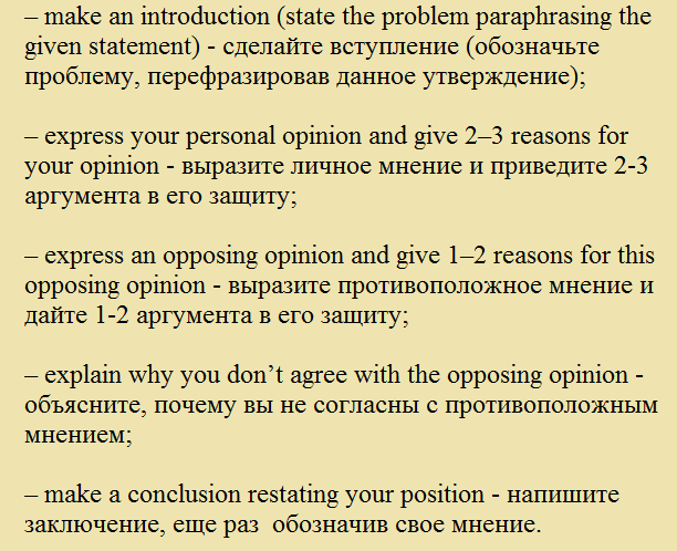 План эссе на ЕГЭ по английскому.
