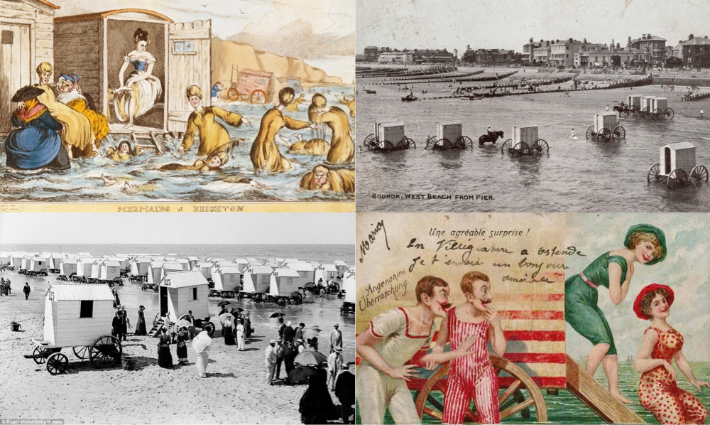 Купание на пляже, 19 век