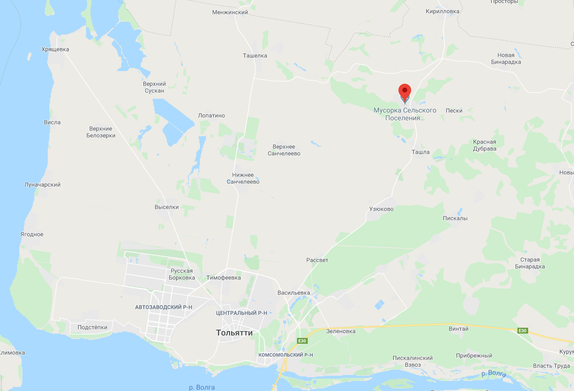 Фрагмент Google Карты - с. Мусорка: https://www.google.com/maps/place/Мусорка,+Самарская+обл.,+445133/@53.6604025,49.3756473,10.62z/data=!4m5!3m4!1s0x4167c6248cb08e89:0x5db4d48ff083ae9c!8m2!3d53.7585476!4d49.7297995