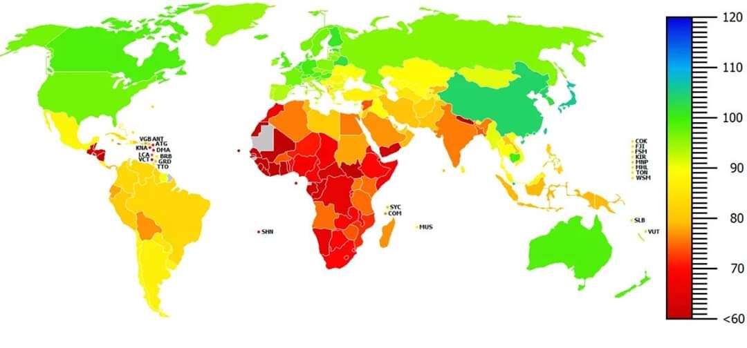 Чем краснее, тем слабее; Чем зеленее, тем умнее (рисунок с яндекс картинки)