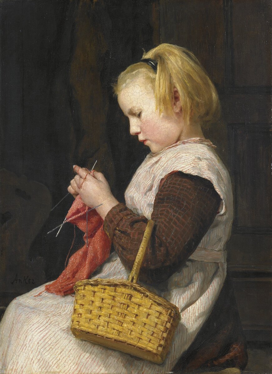 Девочка вяжет. Альберт анкер вязальщицы. Альберт анкер Albert Anker 1831-1910. Альберт анкер художник картины. Швейцарский художник Альберт Самуил анкер (1831-1910)..