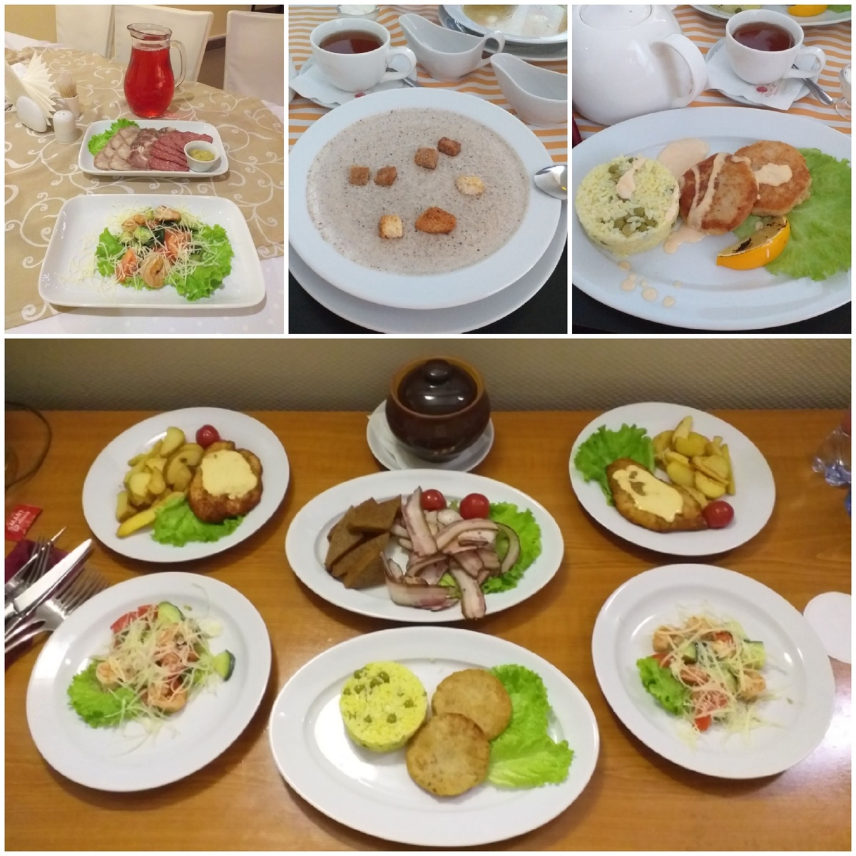 Коллаж из блюд отеля