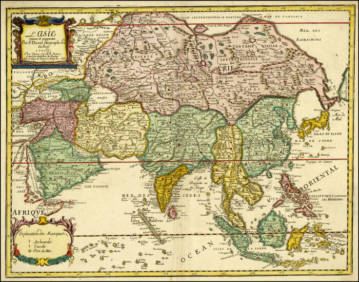 Карта мира 17 века со странами крупно на русском