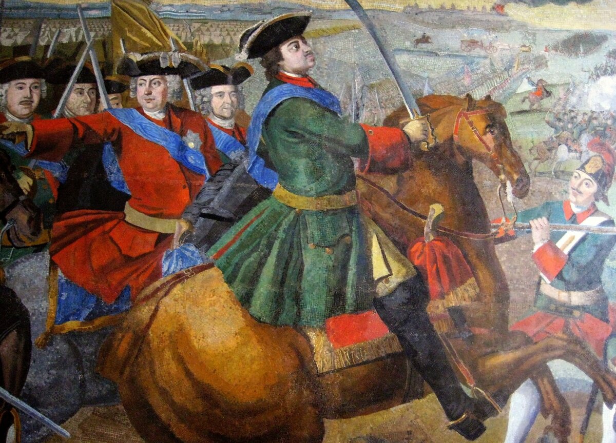 М.В.Ломоносов .Фрагмент панно "Полтавская битва".