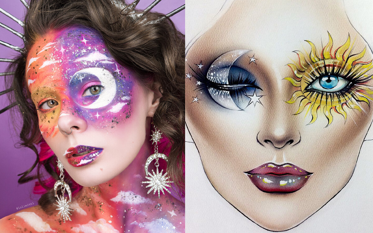 Коллаж автора: образ по фейс-чарту художника milk1422 