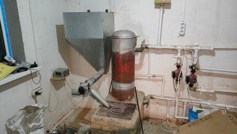 Самодельный пеллетный котел у заказчика