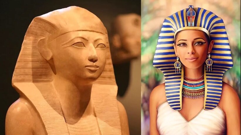 Бюст Хатшепсут и его реконструкция. 