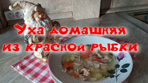 Домашняя уха из красной рыбки.