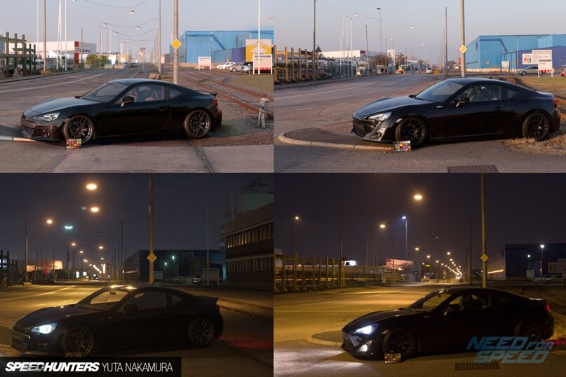 Сверху — фотография, снизу — реальная 3D модель из игры Need For Speed.