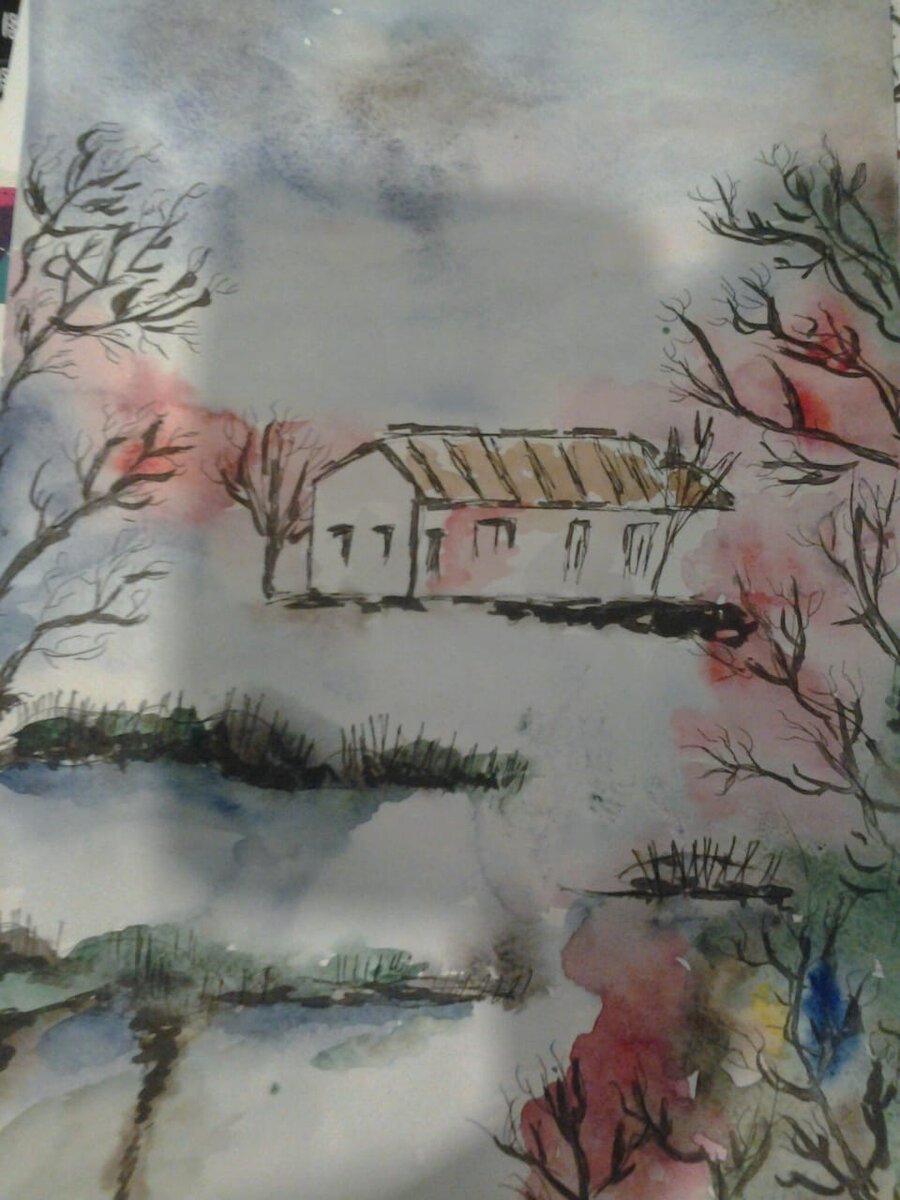 Это мои попытки заняться акварелью)