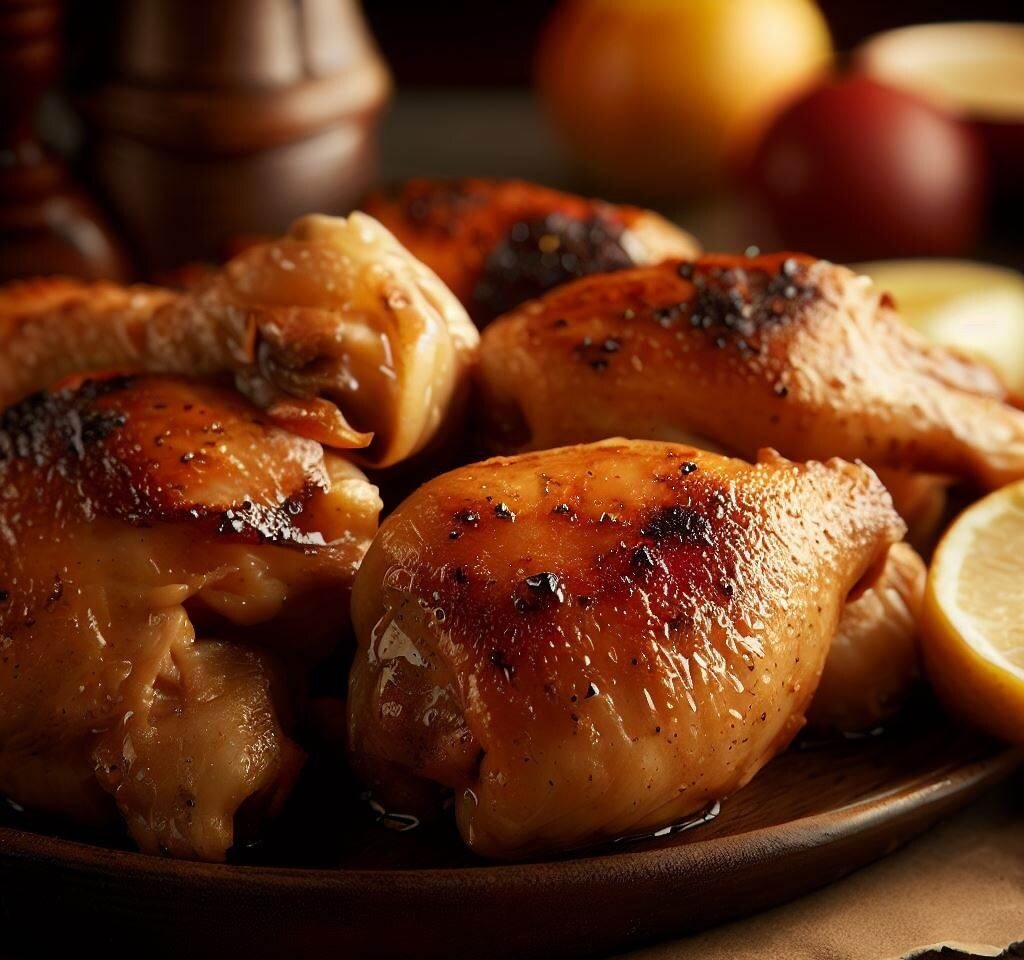 Куриные бёдра с яблоками