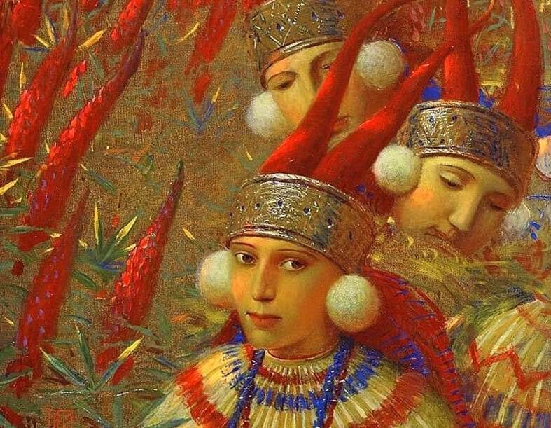 Девушки в головном уборе кичка. Фото с сайта https://www.liveinternet.ru