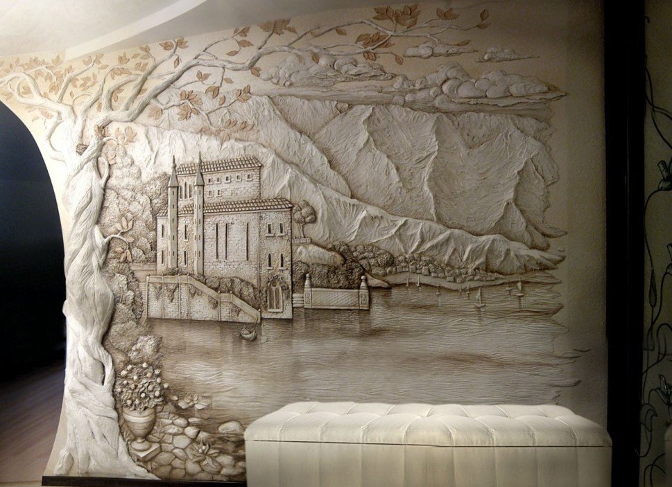 (+86 фото) 3D рисунки на стенах в квартире: разновидности и правила создания