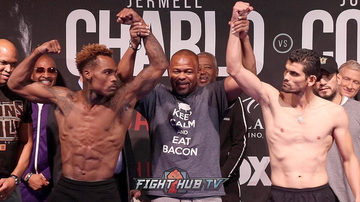 Слева направо: Джермалл Чарло, Рой Джонс и Хорхе Кота