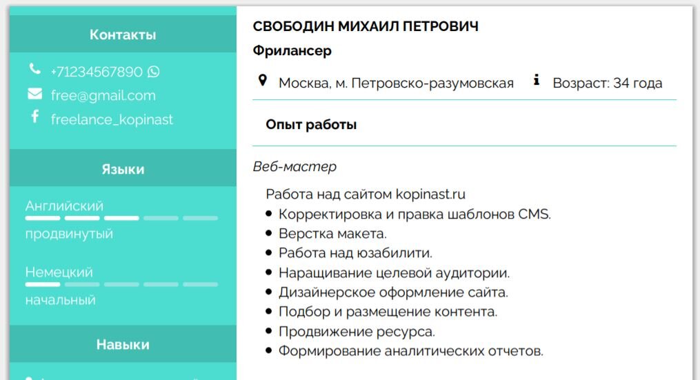 Резюме фрилансера новичка: в каких случаях оно пригодится | Kopinast | Дзен
