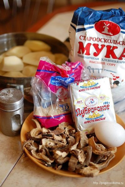 Ингредиенты для картофельных котлет