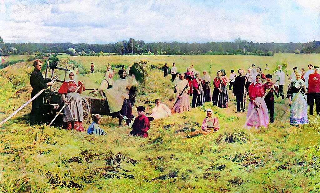 С. М. Прокудин-Горский. На сенокосе. 1909 г.
