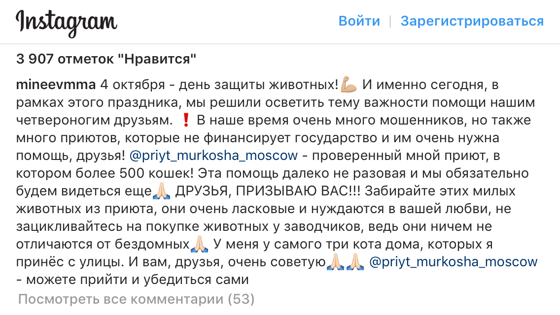 Из Инстаграма Владимира Минеева